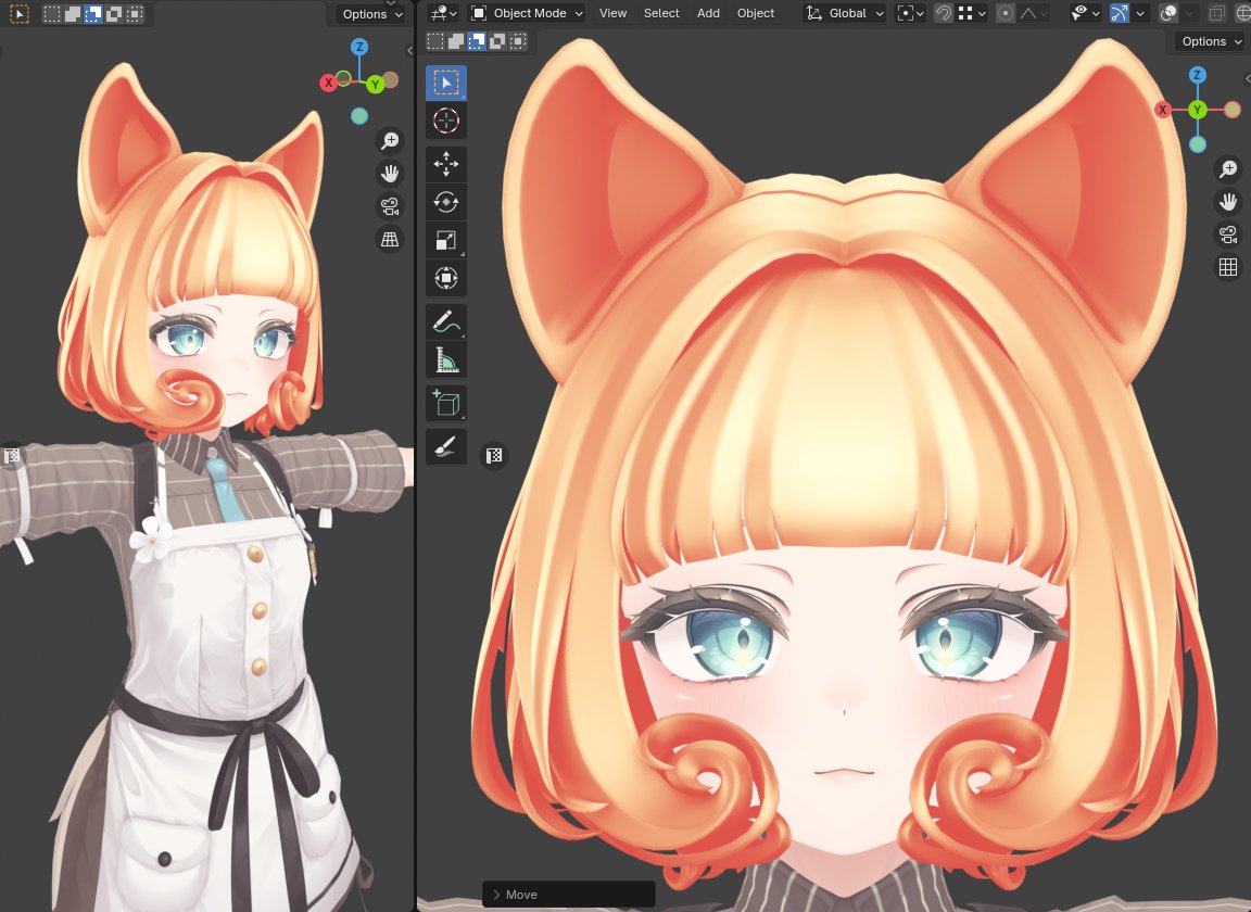 preparing to texture this hair for vrchat and sometimes

I use this gold procedural texture from other projects for fun / WIPs and maybe it can be a nice secret alt texture😅