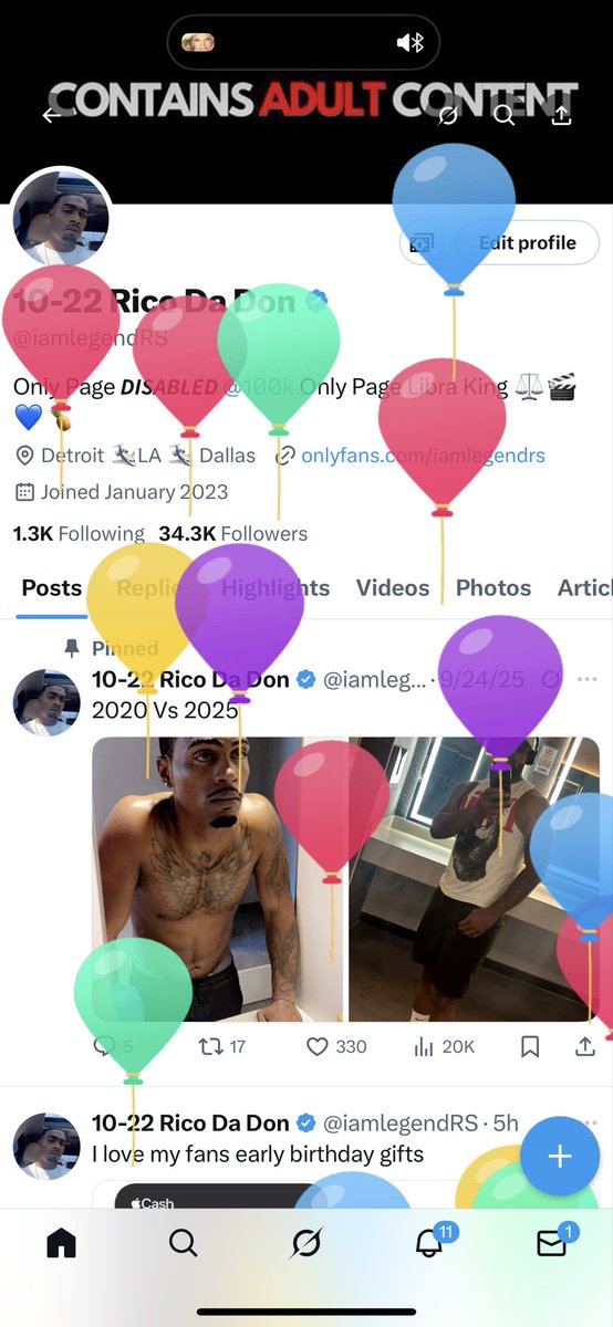 RICO STEELE XXX (@iamlegendrs) on Twitter photo Oh nothing just some balloons for a Crip Nigga C-day Oh nothing just some balloons for a Crip Nigga C-day