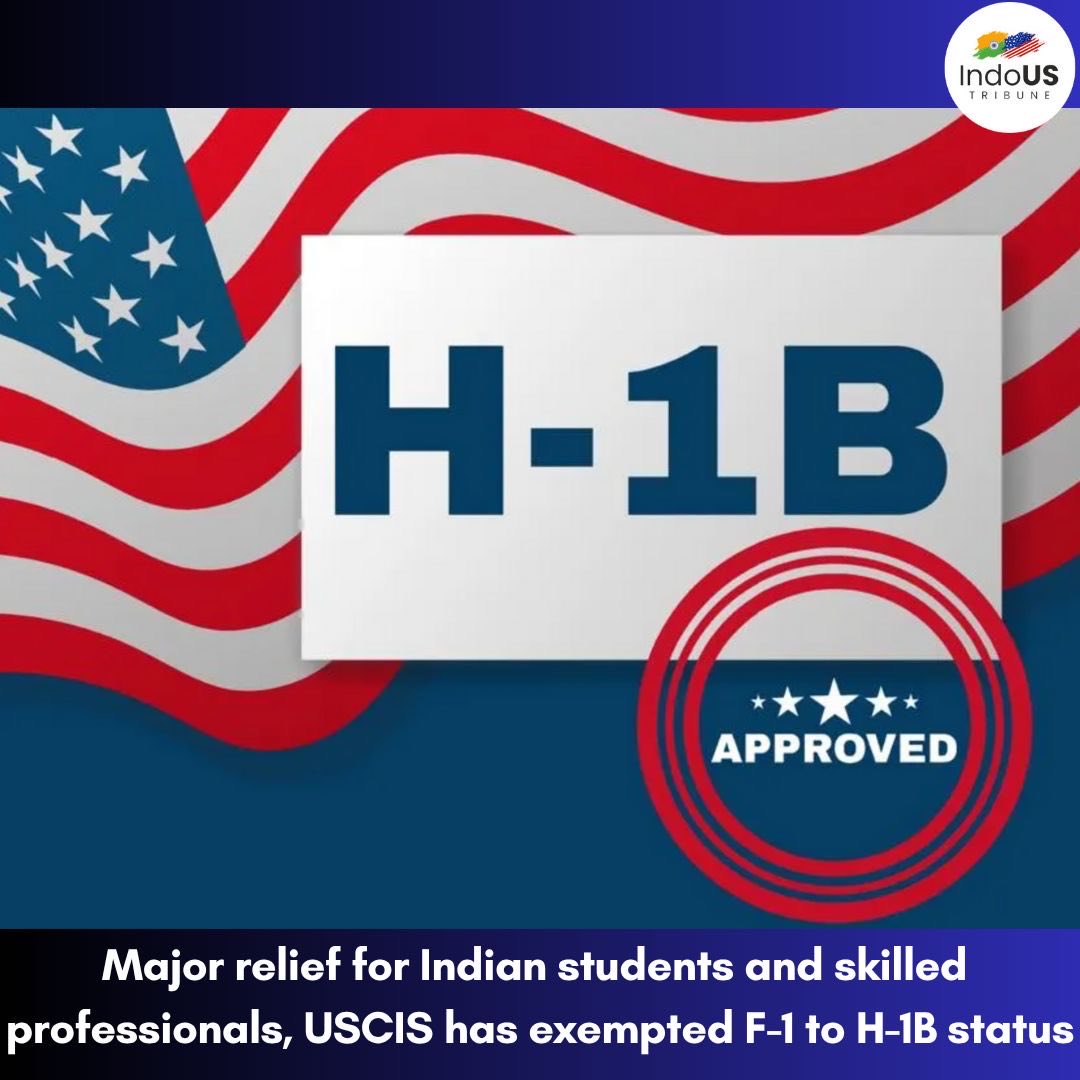 indoustribune's tweet image. Big win for Indian students and professionals in the U.S.! 🇮🇳✈️ USCIS has clarified that F-1 visa holders changing status to H-1B are exempt from the new $100,000 fee.

Full story 👉 indoustribune.com/science-tech/u…

#H1BVisa #F1Visa #USCISUpdate #USImmigration #IndianStudents #Visa