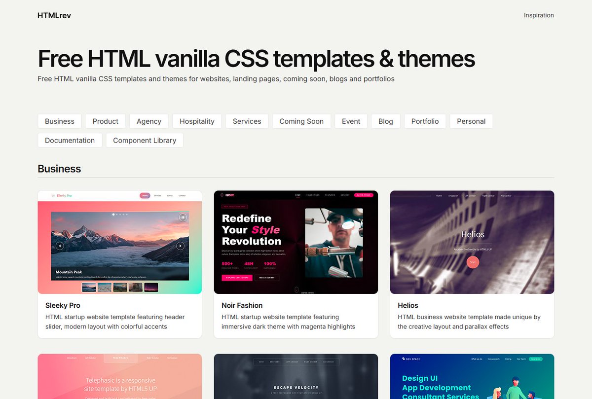 webdevluc's tweet image. I've cleaned and updated the HTML vanilla CSS category on HTMLrev. Few items had to go since they became unavailable. But other new ones took their place and are ready to easify your online projects