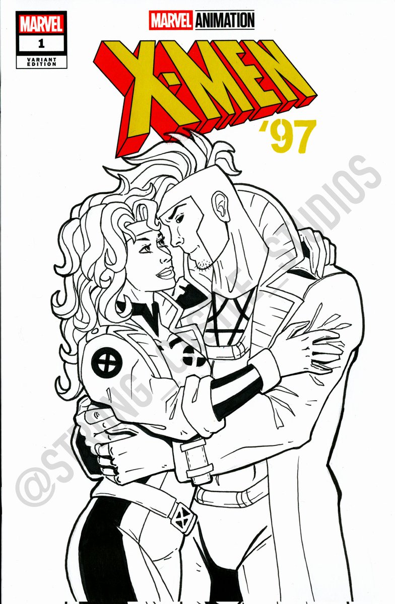 Work in Progress Wednesday! X-Men 97 blank variant with Rogue and Gambit. #fanart #art #rogue #gambit #xmen #xmen97 #marvel