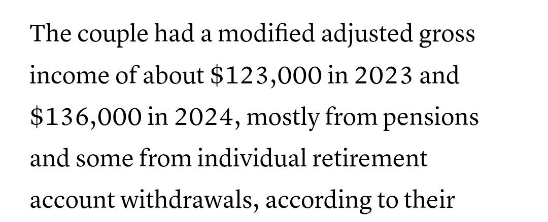 morganisawizard's tweet image. Bill has a pension (something that doesn’t exist anymore) and they probably bought an affordable house in a safe neighborhood while they were in their 20s (something that also doesn’t really exist anymore).
oh no, they have to pay what everyone else does?
yeah i don’t care.