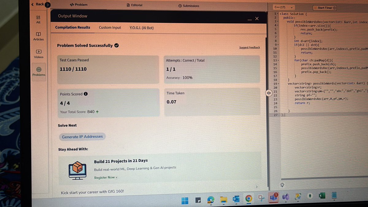 thakur_d_rana's tweet image. Day 208/160 Days Challenge ✅
Another day, another opportunity to push my limits. Day 208 represents dedication, strength, and the refusal to settle. The mission continues—stronger, sharper, and more focused than ever. 💯🔥
#gfg160
#geekstreak2025
#CodingChallenge