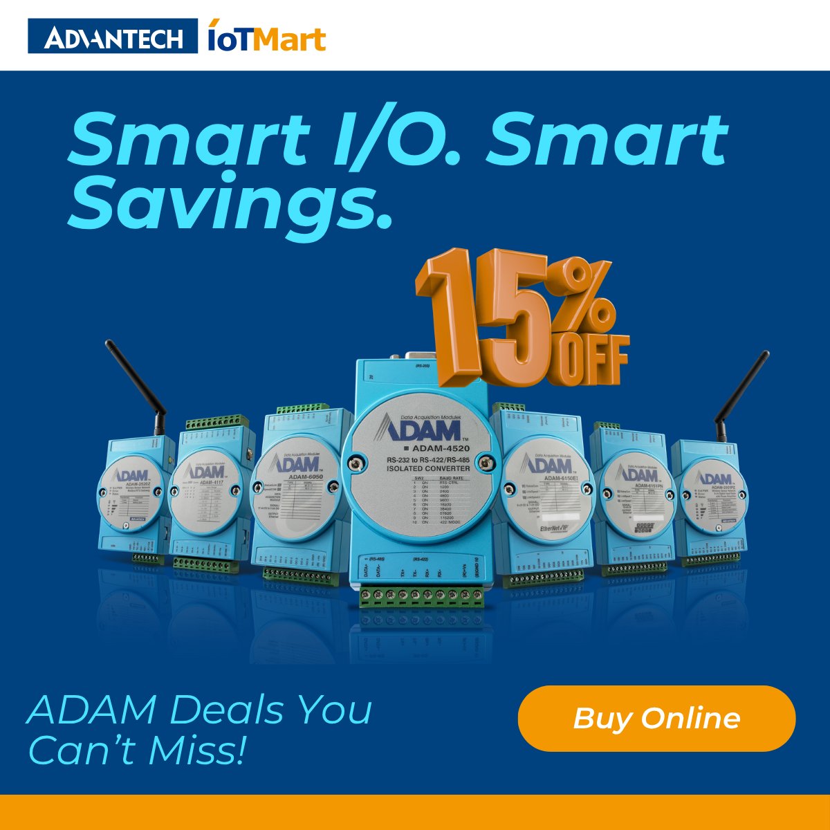 DPintabona's tweet photo. 🎁 Enjoy 15% OFF all ADAM products – only on IoTMart! https://t.co/SYESs2fxff
#IoTMart #Advantech #ADAM #IndustrialAutomation #SmartFactory #RemoteIO https://t.co/SYESs2fxff https://t.co/mCXh15kHBg
