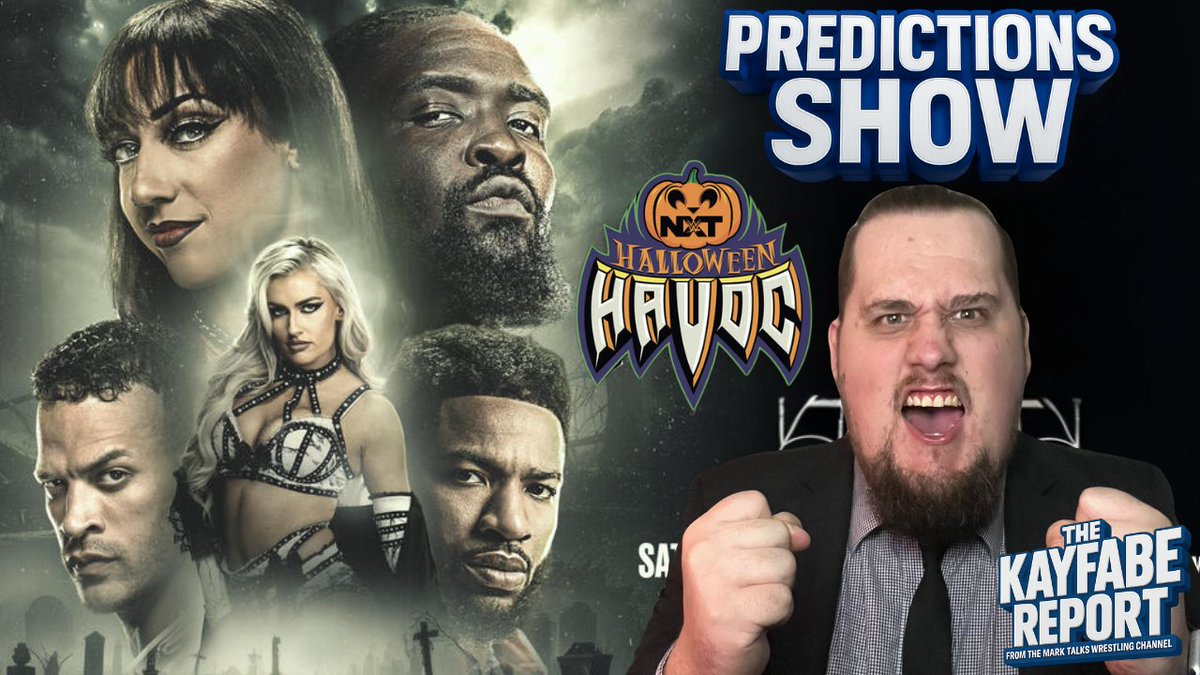 MarkTalksWWE's tweet photo. 🎃 WWE NXT Halloween Havoc 2025 Predictions! 👻

The KayFabe Report breaks down every match — titles, surprises &amp; chaos!
🏆 Who’s walking out with gold?
💀 What shocks await at #HalloweenHavoc?

Watch now on YouTube 🎥👇
🔗 https://t.co/GWONbm7jVm

#WWENXT #HalloweenHavoc https://t.co/CQRZM33NoL