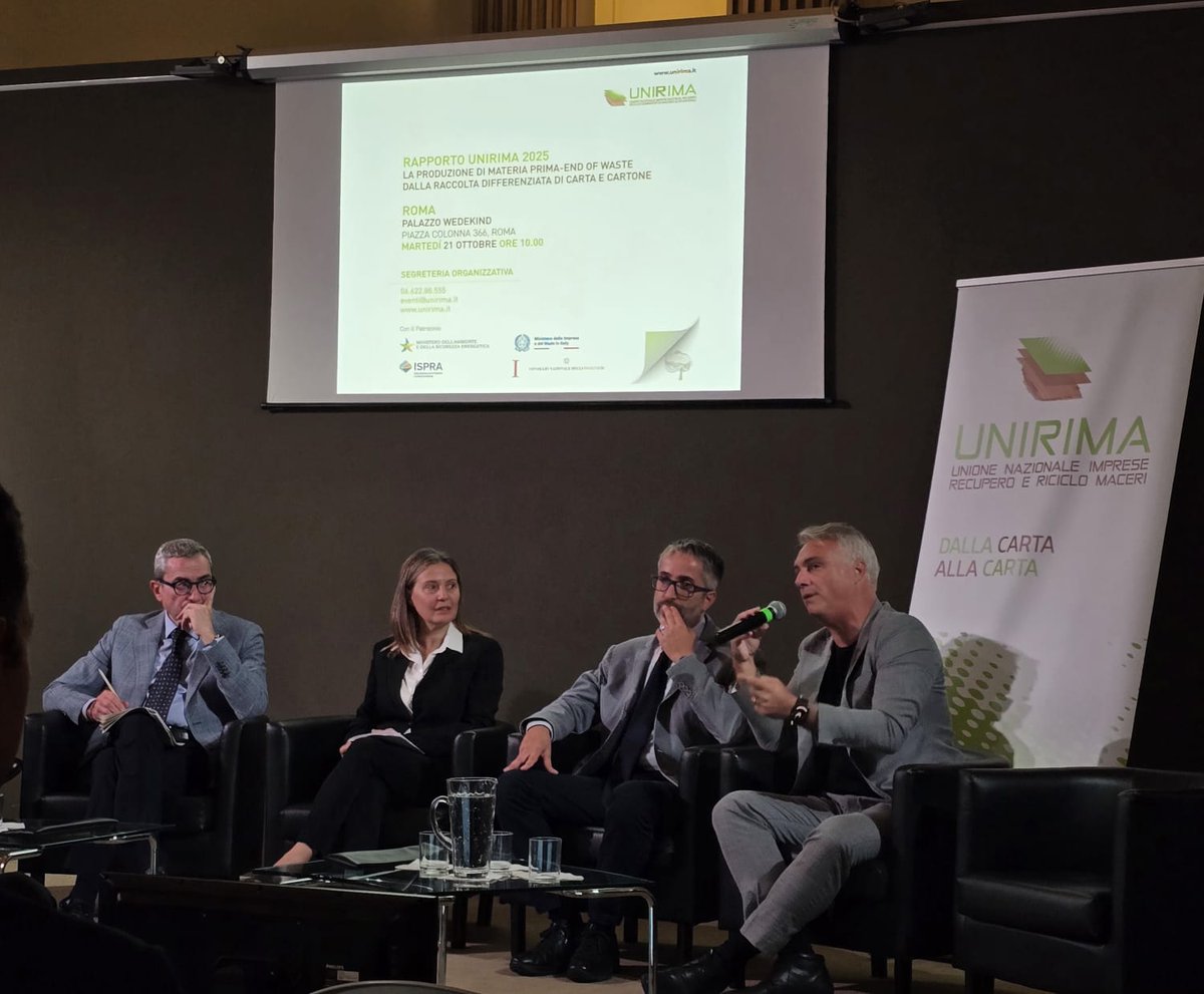 Si è tenuta ieri mattina a Roma la Presentazione del Rapporto UNIRIMA 2025. Ringraziamo nuovamente tutti coloro che hanno partecipato all'evento. 

Per scaricare il Rapporto, il comunicato e la rassegna stampa 👉unirima.it/2025/10/21/rap…

#unirima #rapportounirima2025 #riciclo