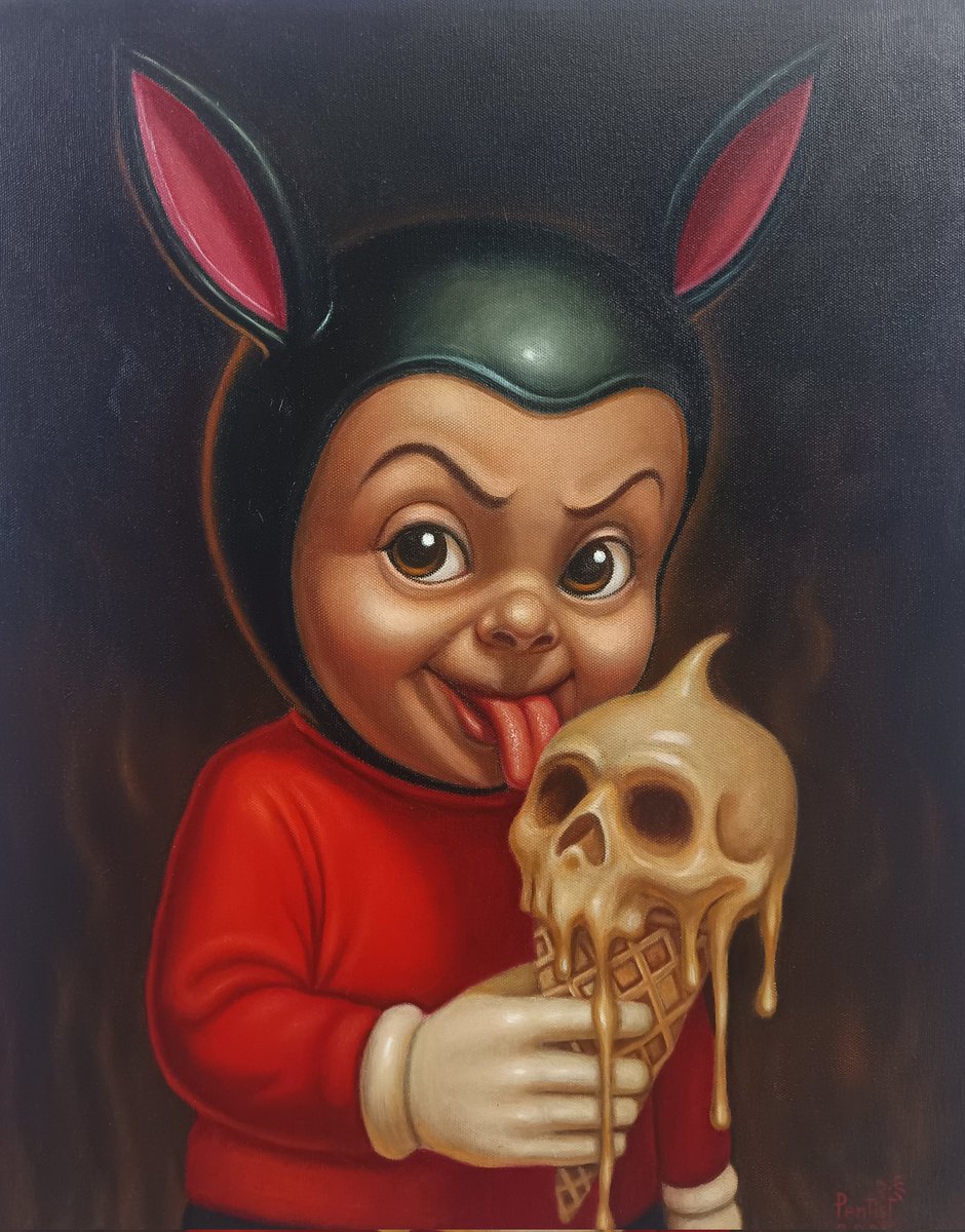 ชื่อผลงาน "รสชาติสุดท้าย” (The Last Flavor)
ขนาด 50x 40 cm.
สีน้ำมันบนผ้าใบ (เคลือบผลงานแล้ว)
ผู้สร้าง Pentist  2025
🔴Sold

#art #pentist #artist #oilpainting #surrealism #bunnyx #popsurrealism #popart #ศิลปะ #pentist  #bunnyX
#เปิดการมองเห็น