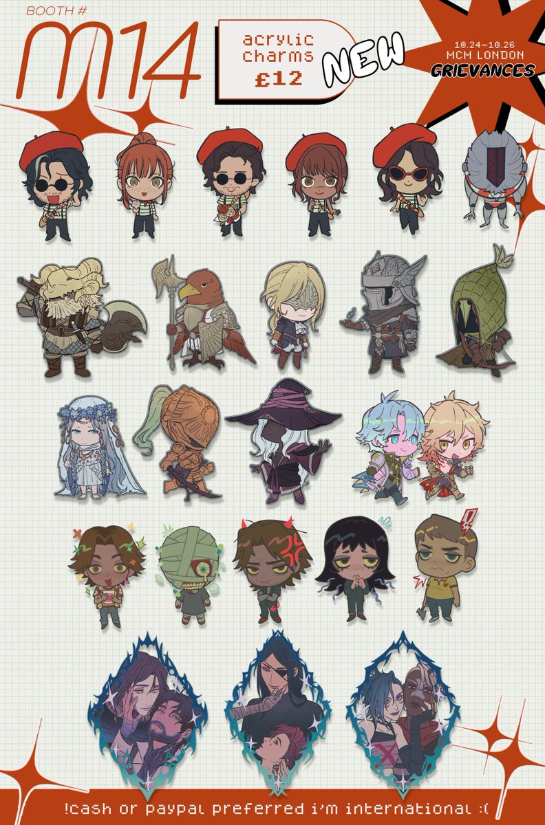 🩶🤍🖤⋆♱✮♱⋆CATALOG⋆♱✮♱⋆🖤🤍🩶
i'll be in london again this weekend for MCM!! here's my catalog of some new/old things i'll be having with me, see you at booth M14 in the artist alley~~~( • ᴗ - ) ✧