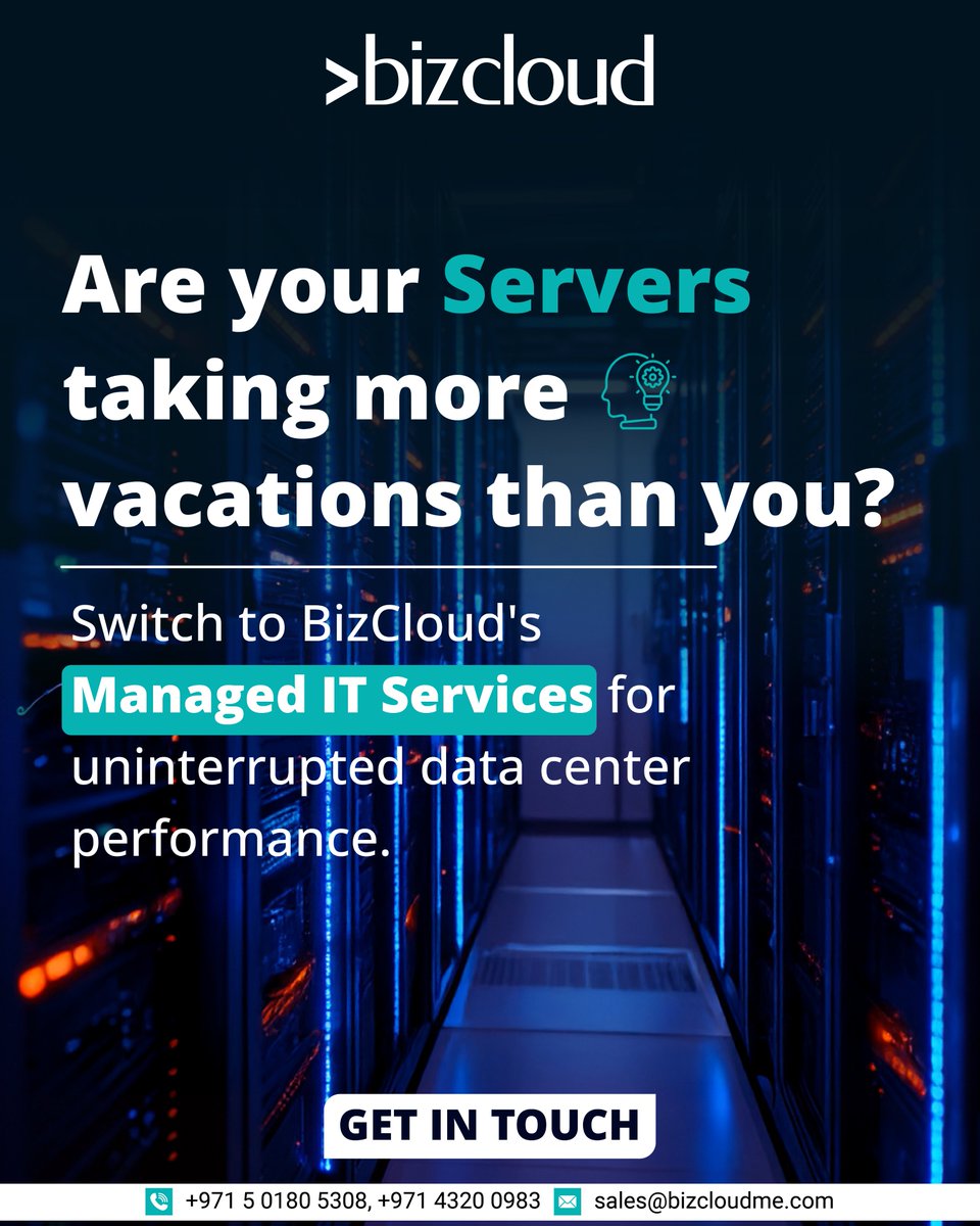 bizclouditllc's tweet image. 🚨 Are your servers taking more vacations than you?
Downtime costs more than time — it hits performance &amp;amp; trust.
With BizCloud Managed IT Services, enjoy 24/7 uptime, proactive monitoring &amp;amp; expert support.
📞 sales@bizcloudme.com | +971 50180 5308
#BizCloud #ITSupport #Uptime