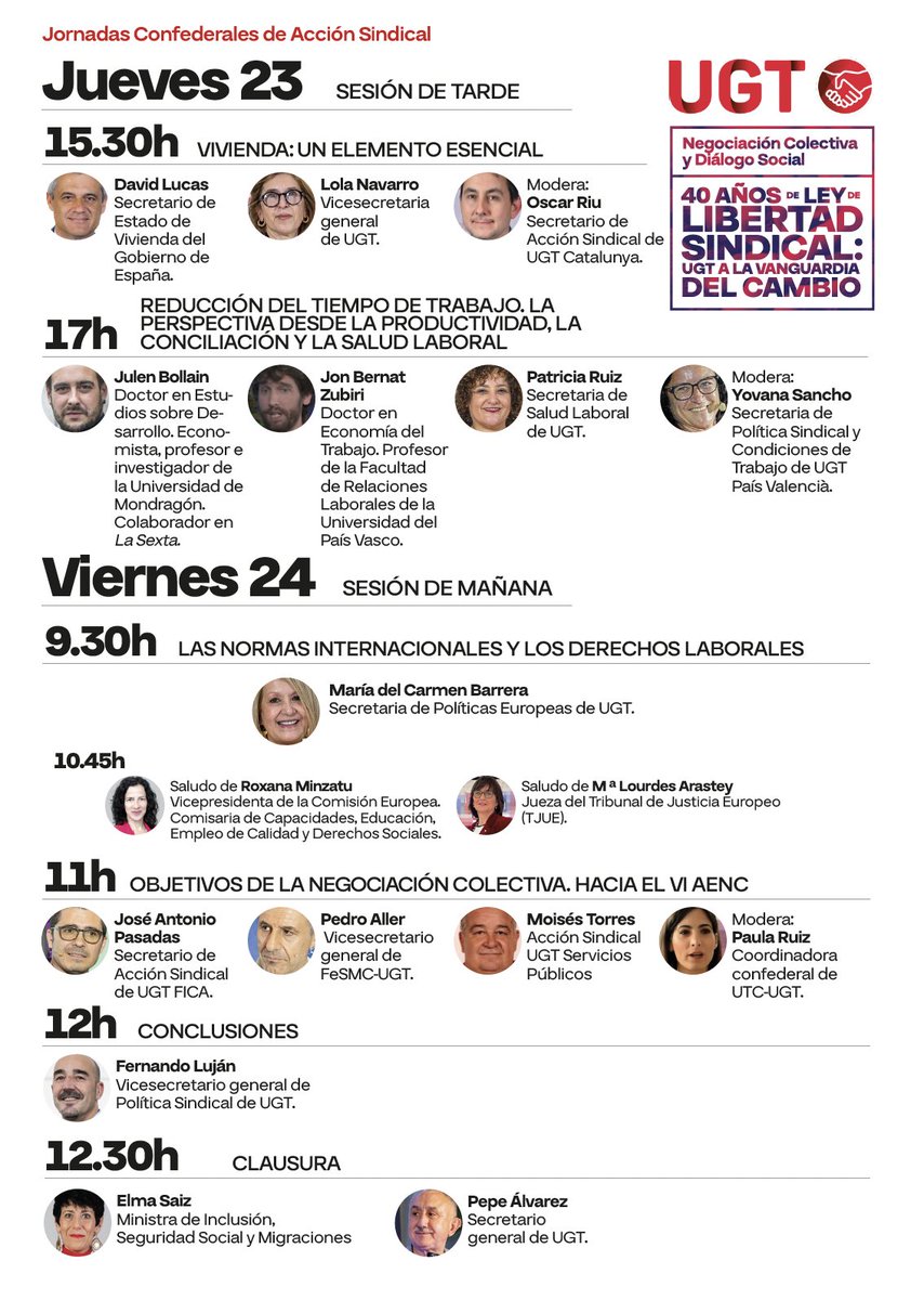 🤝 40 años de la Ley de libertad sindical | #UGT a la vanguardia del cambio

➡️ Jornadas Confederales de Acción Sindical sobre 'Negociación Colectiva y Diálogo Social' del 22 al 24 de octubre

🗣️ Susana Huertas, sec. general <a href="/UGTMadrid/">UGT Madrid</a> 
🗣️ Yolanda Díaz (<a href="/Yolanda_Diaz_/">Yolanda Díaz</a>)  ,
