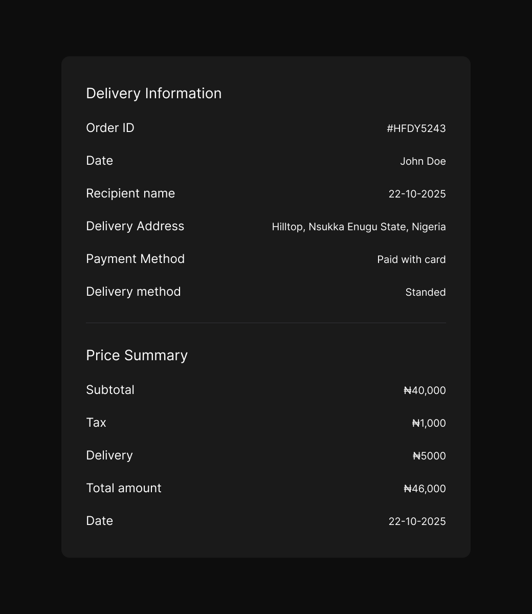 SkyezKreative's tweet image. Day 22 of My #30DaysDesign 🧾
Today&apos;s task: Invoice / Receipt Screen

I designed a clean and structured receipt screen that gives users a clear summary of their purchase details.

#InvoiceUI #ReceiptScreen #DailyDesign #MobileAppDesign #DesignChallenge #InterfaceDesign