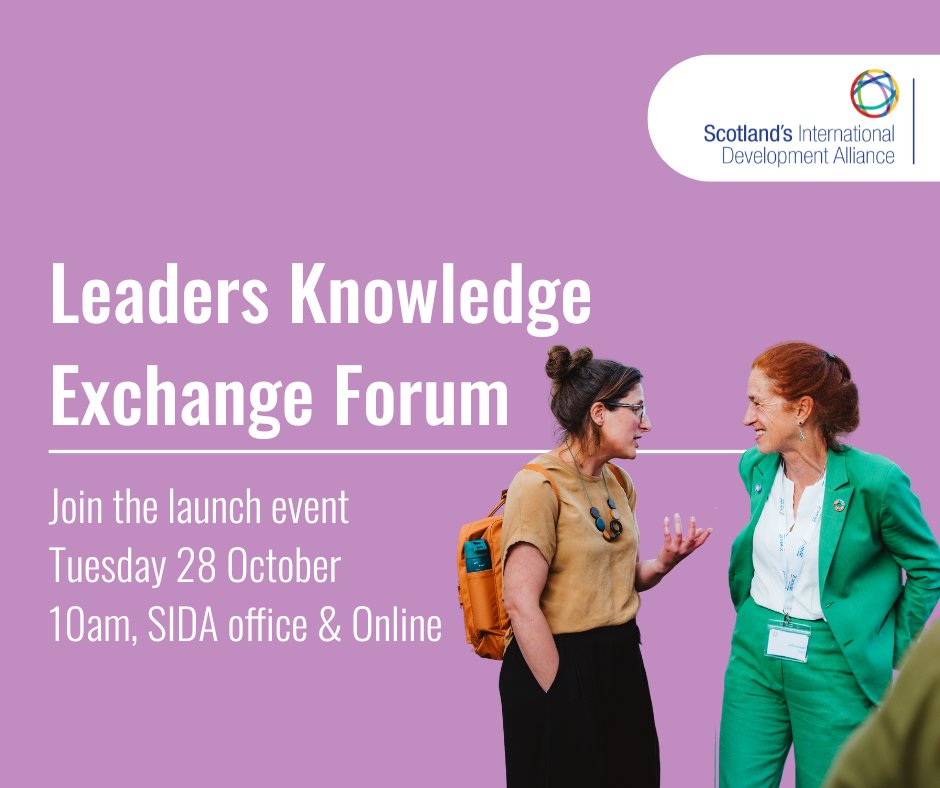 IntDevAlliance's tweet image. 📢SIDA members! Are you looking for chances to network and build a supportive community with fellow leaders in Scotland's development sector? Join the launch of our Leaders Knowledge Exchange Forum 📍Tues 28th Oct, 10am intdevalliance.scot/events/launchi…