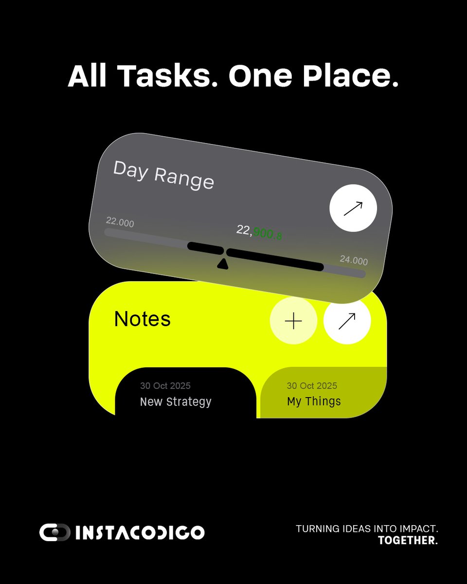instacodigo's tweet image. 📋 All Your Tasks. One Smart Hub.
Stay organized, stay ahead — manage strategies, notes, and progress effortlessly with InstaCódigo AI.
💡 Turn ideas into impact — today.
🔗 instacodigo.com/contactus
#TaskManagement #ProductivityAI #InstaCodigo #WorkSmarter