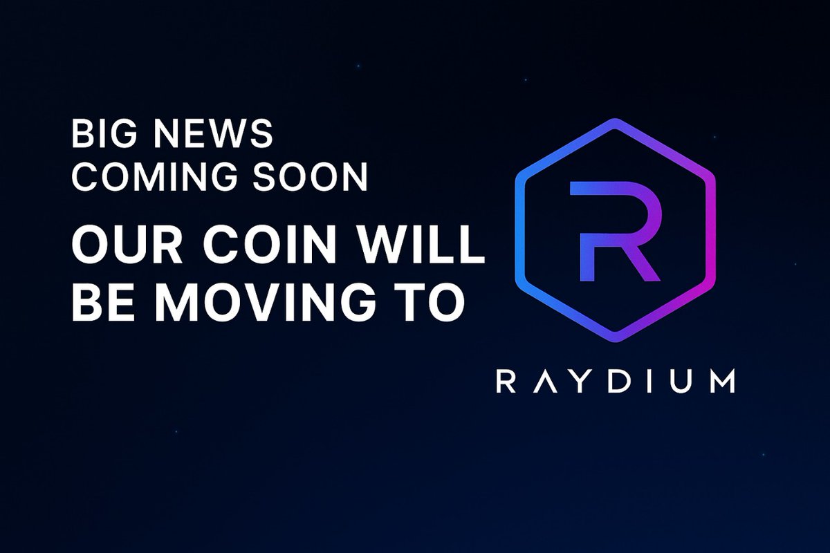 PCutlet49451's tweet photo. 🚀 Big news coming soon!
Our coin will be moving to Raydium — get ready for the next step in our journey.
#Raydium #Crypto #Solana #PrimeCoinOFFICIAL https://t.co/gbGZTcZIly