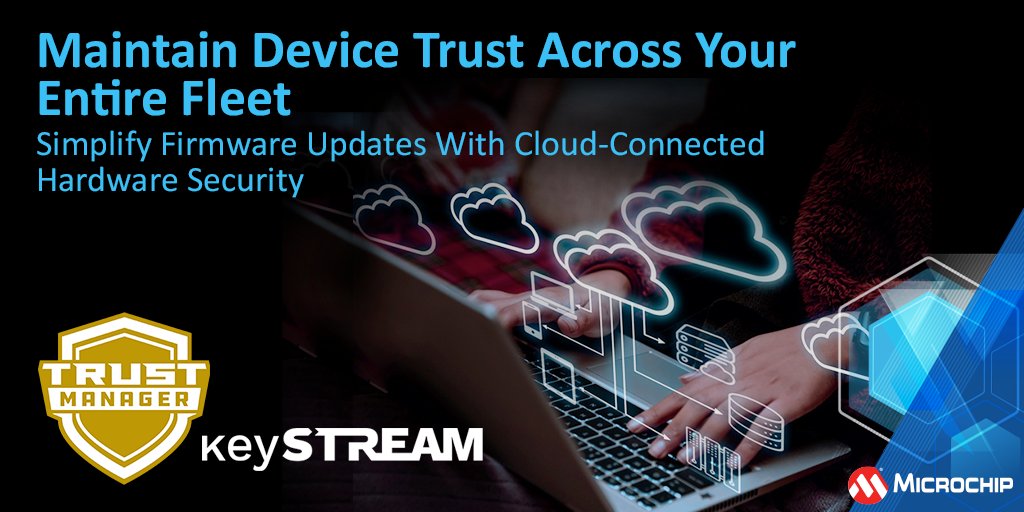 MicrochipTech's tweet image. Managing firmware updates shouldn’t compromise device security. We help you protect and manage devices throughout their lifecycle. Learn more about TrustMANAGER FOTA: mchp.us/4fxZSDm. #DeviceSecurity #FirmwareUpdate