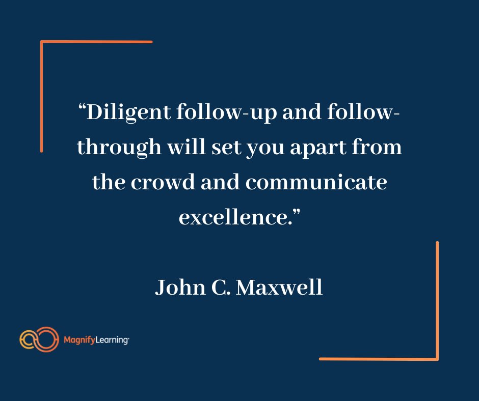 ryansteuer's tweet image. #PBL #ProjectBasedLearning #SchoolLeadership
“Diligent follow-up and follow-through will set you apart from the crowd and communicate excellence.”
-John C. Maxwell