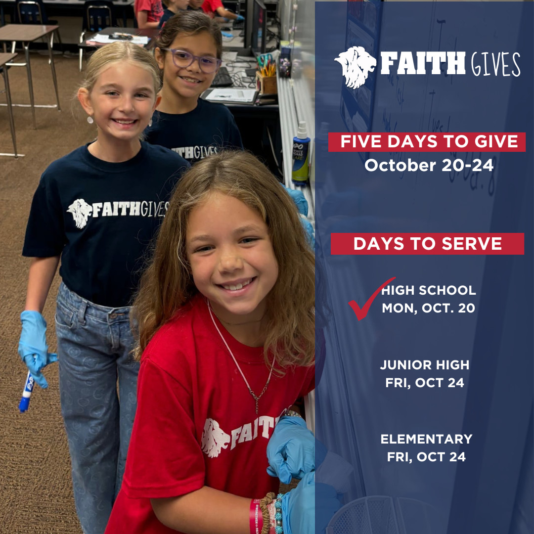 Our high school students served on Monday, and our elementary and junior high students are excited to serve this Friday!

DONATE: faithgives2025.causevox.com