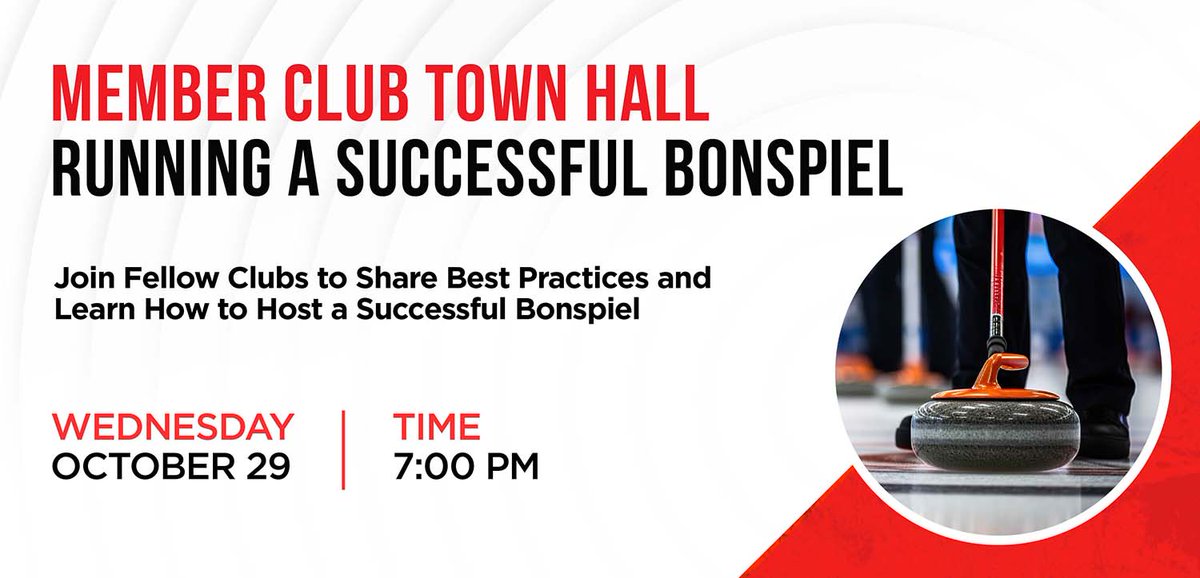 CurlingOntario's tweet photo. 🚨 UPCOMING TOWN HALL 🚨
Join Curling Ontario and fellow club members for an energetic and interactive Town Hall focused on mastering the art of running successful bonspiels!
Register now! https://t.co/oWZR1fUyJM
#CurlingOntario #BonspielSuccess #ClubLeadership #WinWithUs https://t.co/TGDsXcwu6o