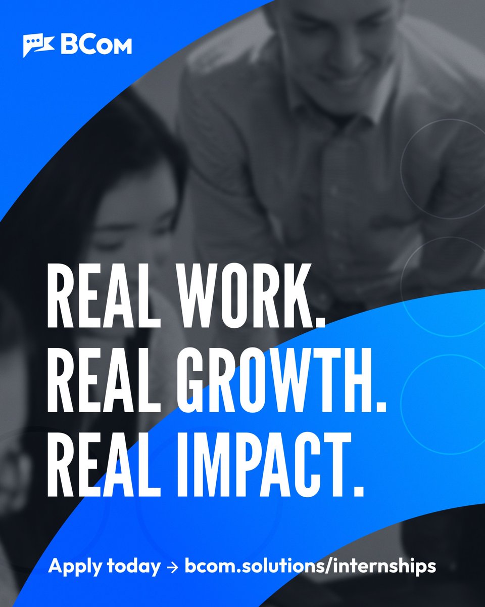 bcom_solutions's tweet image. 🎨 Real work. Real growth. Real impact.

Calling all creatives! The Spring 2026 BCom Internship is open for designers, videographers, and digital storytellers. Paid, flexible, and remote-first.

🗓️ Apply by Nov 14 → bcom.solutions/internships