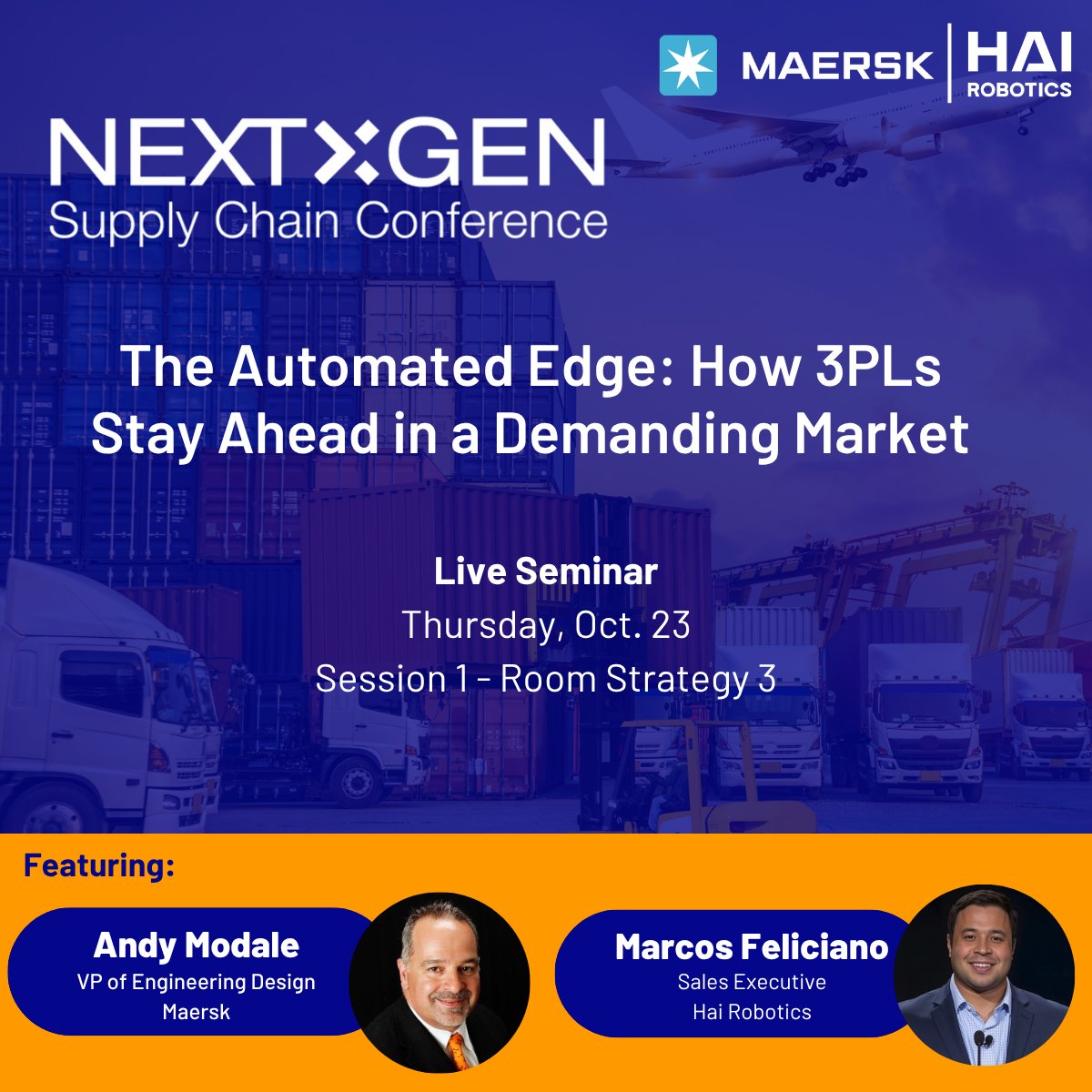 3PL leaders — this one’s for you!

Be sure to join this session at the NextGen Supply Chain Conference to discover how automation is transforming 3PL operations by driving greater speed, scalability, and reliability.

💡Gain real-world insights and proven results you can apply