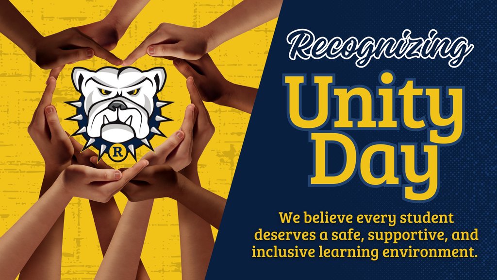 Today is Unity Day! We believe every student deserves a safe, supportive, and inclusive learning environment. Let's stand together against bullying by treating one another with kindness and respect.

Show your support by wearing ORANGE today! 🧡 #WeRRiverside
