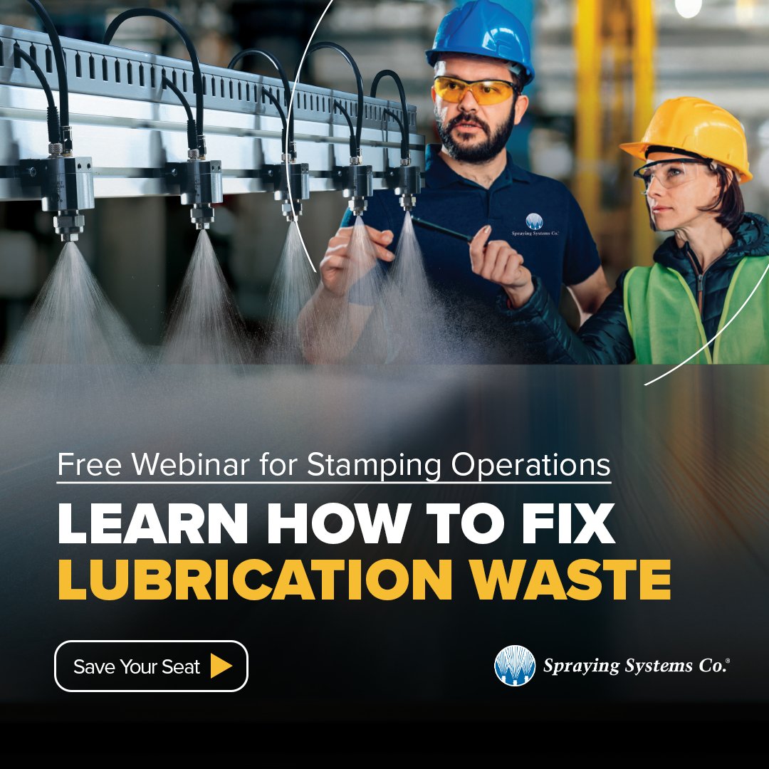 Tired of misting, mess, and inefficiencies? Join our free webinar on October 30 to see how leading manufacturers are fixing lubrication with automated precision spray.

🔗 Register now: newequipment.com/webinars/webin…

#Manufacturing #Stamping #Lubrication #AutoJet