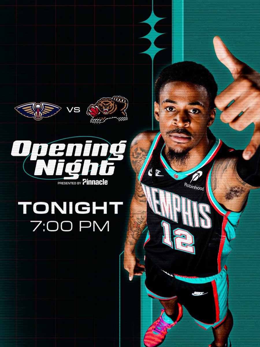 Opening Night in the 〽️

📺 <a href="/FDSN_Grizzlies/">Grizzlies On FanDuel Sports Network</a> 
📻 <a href="/929espn/">929ESPN</a> 
🕐 7:00pm
🆚 <a href="/PelicansNBA/">New Orleans Pelicans</a> 
🎟️ bit.ly/3W3Pv1g
🎁 Anniversary T-Shirt Giveaway