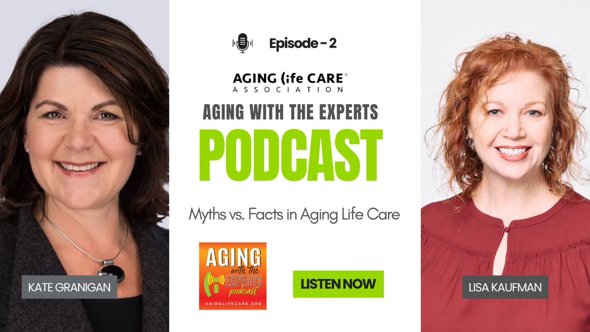 🎧 Episode 2 of Aging With the Experts
Experts Kate Granigan &amp; Lisa Kaufman dive into the biggest myths surrounding care management and reveal the truth families need to make informed decisions. 
🔗 Listen now at agingwiththeexperts.com
#ALCA #AgingLifeCare #Podcast