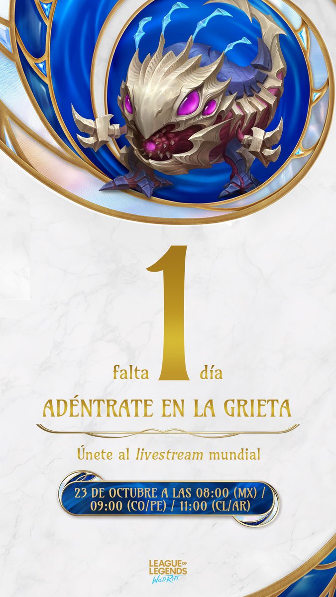 ¡El livestream es mañana! Ponte tu mejor ropa de gala Y únete a la fiesta. Habrá recompensas, anuncios y unas cuantas sorpresas que no querrás perderte 💥 #WildRift #WR5thAnniversary #WR5toAniversario