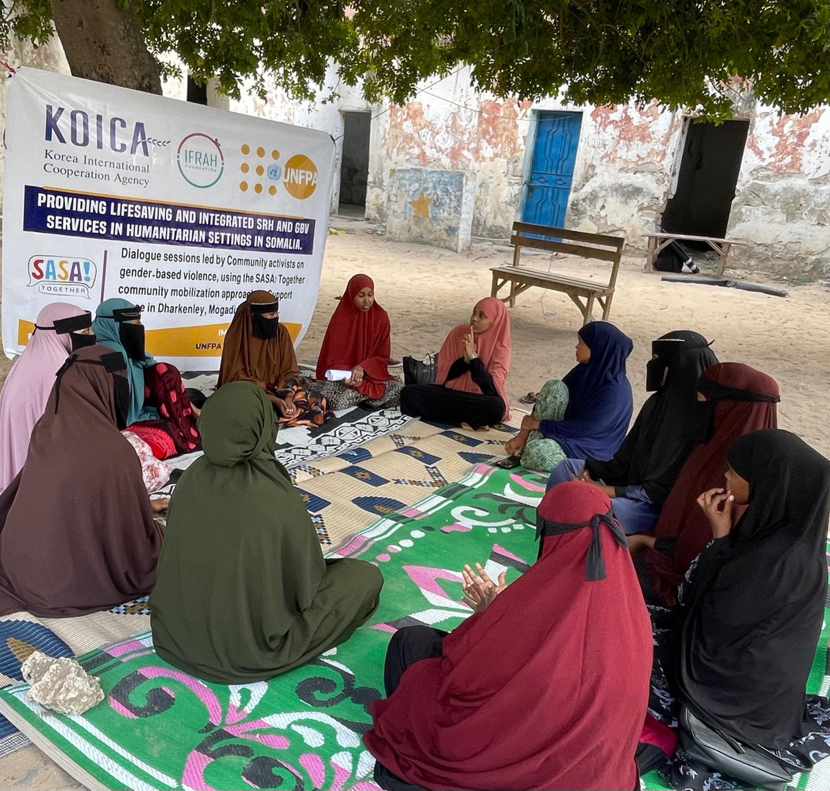 IfrahFoundation's tweet image. In #Dharkenley district, Local GBV activists came together to discuss the aims &amp;amp; objectives of the #SupportPhase of #SASATogether, &amp;amp; learn how team work, skills &amp;amp; encouragement build power with others to end violence. This supported by @KOICAKenya through @UNFPA_SOMALIA.#EndVAWG.