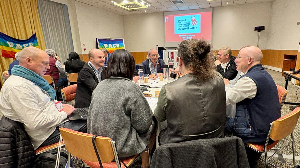 <a href="/ORoethig/">Oliver Roethig</a> <a href="/CgilVeneto/">Cgil Veneto</a> <a href="/thevortexit/">The Vortex</a> On the second day of the UNI Europa Professionals and Managers Conference, delegates engage in dynamic group discussions on the impact of Artificial Intelligence, competence and skills development, psychosocial risks and well-being, and new leadership.