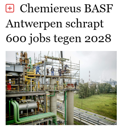 WernerHeyv9867's tweet image. De-growth aan het werk. Chemie, petrochemie en pharma zijn de sterkhouders van de Belgische economie. Na ExxonMobil nu ook slecht nieuws van BASF. Waartegen gaan de vakbonden eigenlijk staken in november? Moet het land echt kapot?