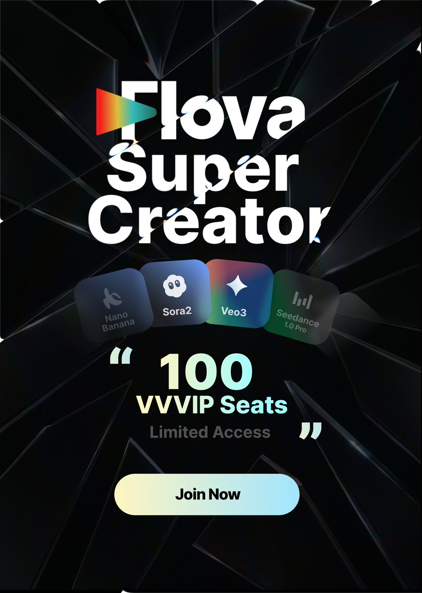 Flovaai's tweet image. FLOVA — The World’s First All-In-One AI Video Agent🚀
Transforms your ideas — from text → visuals → video → soundtrack — into stunning cinematic shorts.
Now’s your chance to join early — don’t miss out!
And also provide 100 EXCLUSIVE VVVIP early access slots for…