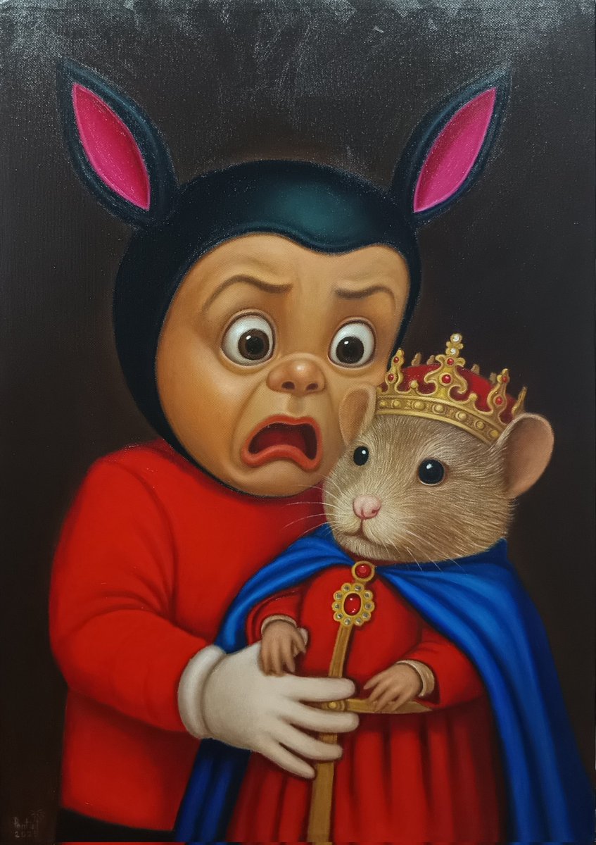 " บัลลังก์ของหนู " 
ขนาด 40 x 60cm.
สีน้ำมันบนผ้าใบ(งานเคลือบแล้ว)
ปี 2025
❌ปิดจอง❌
4,500 ฿
🔴Sold
 🙏🙂

#artist #Pentist #Art  #oilpainting #surrealism #gallery #artworks #artlover #surreal #artcollector #Drawing  #ศิลปะ #สีน้ำมัน #ภาพวาด #BunnyX