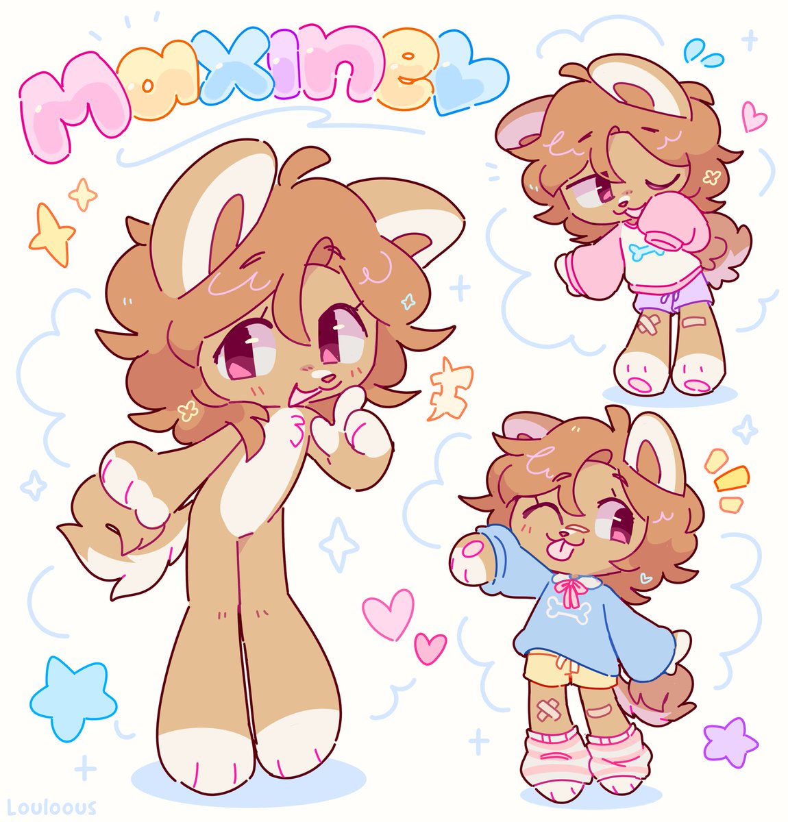 Louloous's tweet photo. sort of ref sheet for max ?? 🐶💖 https://t.co/xybUzKQtaC