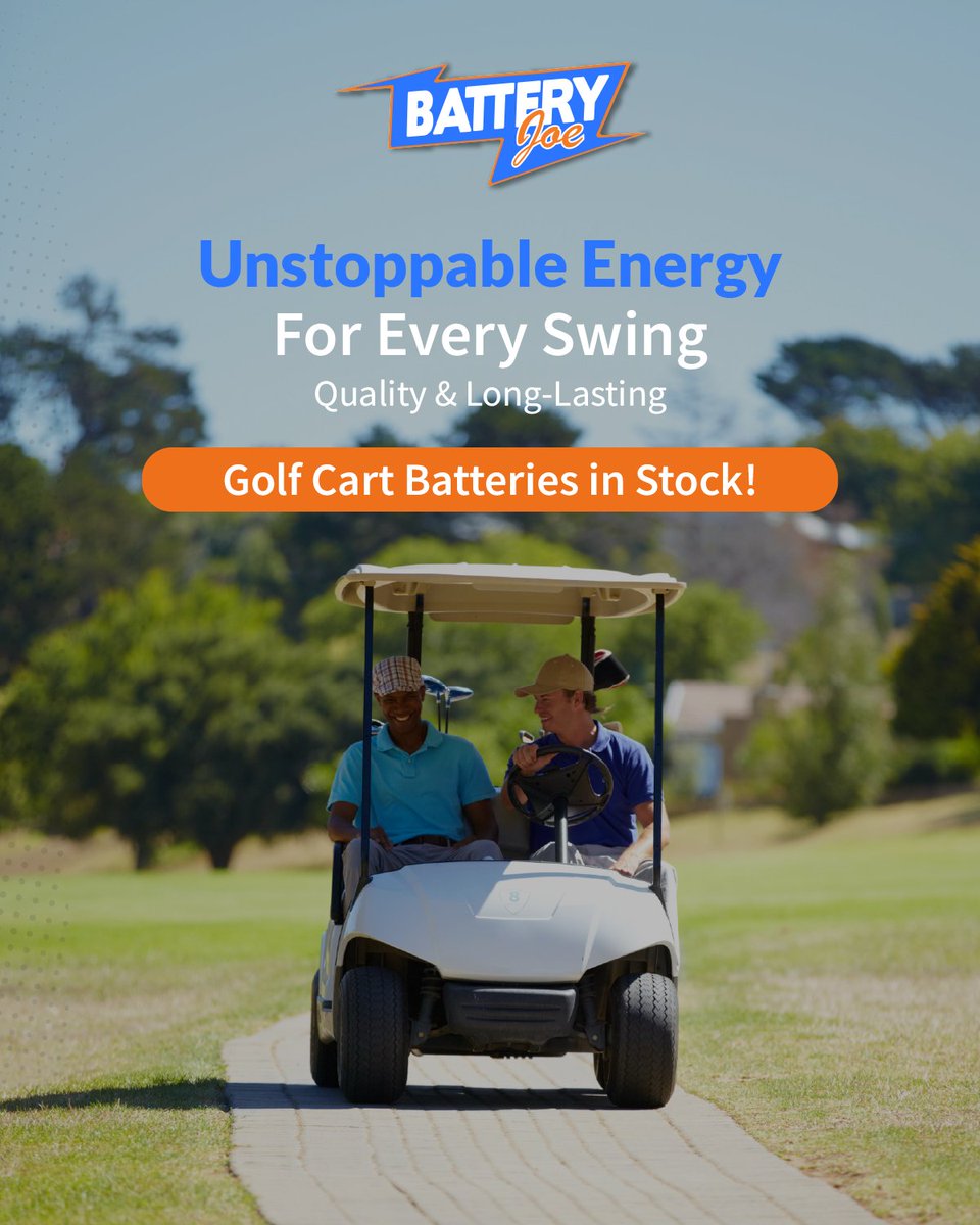 From fairways to the lake—we power your play! ⛳️🚤
🔋 AGM &amp; lithium options for carts, ATVs &amp; boats
🧰 Expert fitment &amp; install
🔌 Smart chargers &amp; maintenance tips
♻️ Old battery recycling
