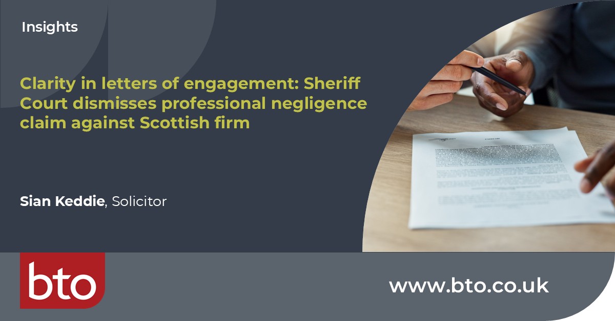 📜 New from the Sheriff Court: Cochrane v Harper Macleod LLP [2025] SC GLA 75 reaffirms the importance of clear Letters of Engagement. The court dismissed a #negligence claim, holding that scope limits in contracts will be upheld. Read more here: ow.ly/p3hk50XgfZa