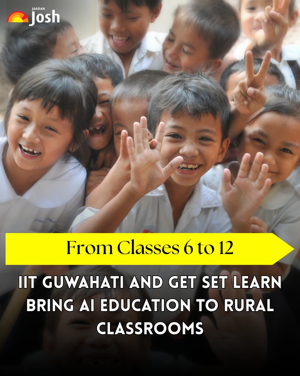 Jagranjosh's tweet image. 🚀 IIT Guwahati + Get Set Learn launch AIQ Programme for Classes 6-12, focusing on rural students! Learn AI, robotics &amp;amp; IoT with hands-on projects, ethical AI, and real-world problem-solving. Joint certificate on completion. 🌟

#AIForStudents #IITGuwahati #GetSetLearn