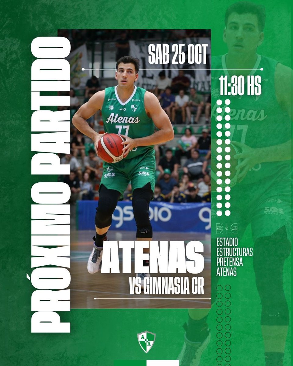 🏀 LIGA NACIONAL | FECHA 9

🗓️ Sábado 25/10
🆚 Gimnasia
🕦 11:30
🏛️ Estructuras Pretensa
📺 TyC Sports

ENTRADAS
Sede del club hasta el viernes de 9 a 19 o sábado en el estadio una hora antes del juego. Venta virtual basquet.id

Plateas $ 20.000
Preferencial $ 14.000