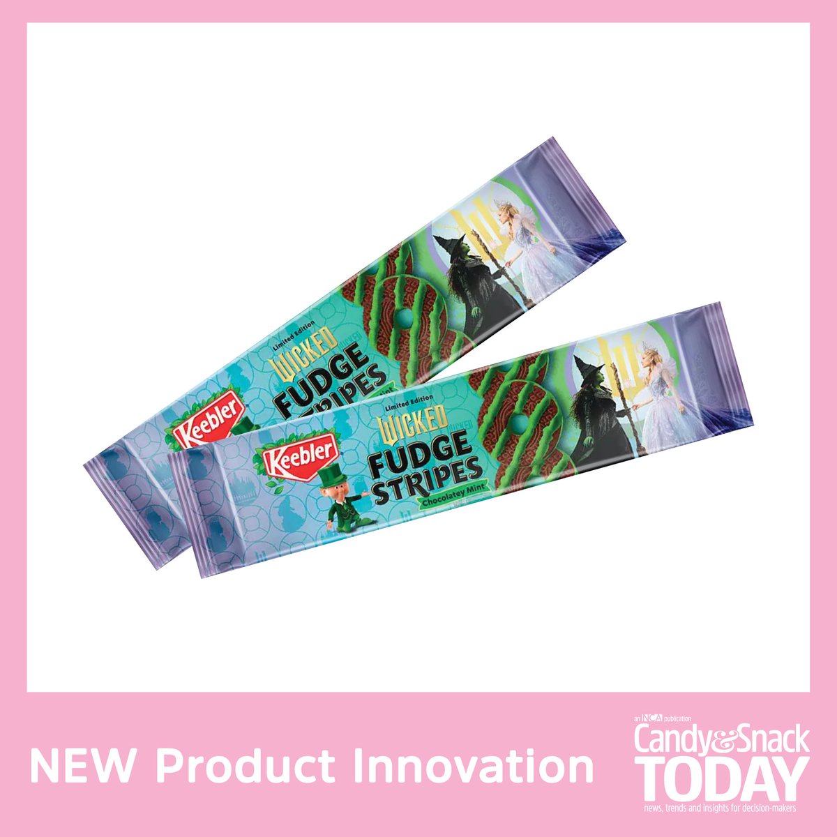 Ferrero North America’s Keebler brand is joining forces with Universal Products &amp; Experiences to mark the release of Wicked: For Good. Inspired by the witches of Oz duo, Elphaba and Glinda, Keebler the offerings are: Keebler Wicked Chocolatey Mint Fudge Stripes cookies and