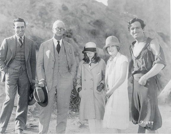 Oct. 22, 1925: Three of Hollywood's biggest movie stars—Harold Lloyd (without his trademark glasses, left) and married actors Mary Pickford and Douglas Fairbanks (right)—get together with columnist Arthur Brisbane and his daughter, Sarah, in Los Angeles.
