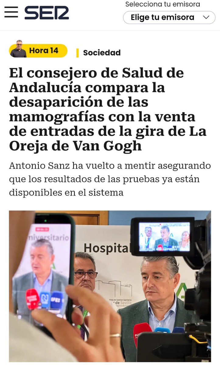 No tienen ni límite ni vergüenza.

El improvisado consejero de Salud de Moreno Bonilla olvida que hablamos de la vida de personas. 

cadenaser.com/andalucia/2025…