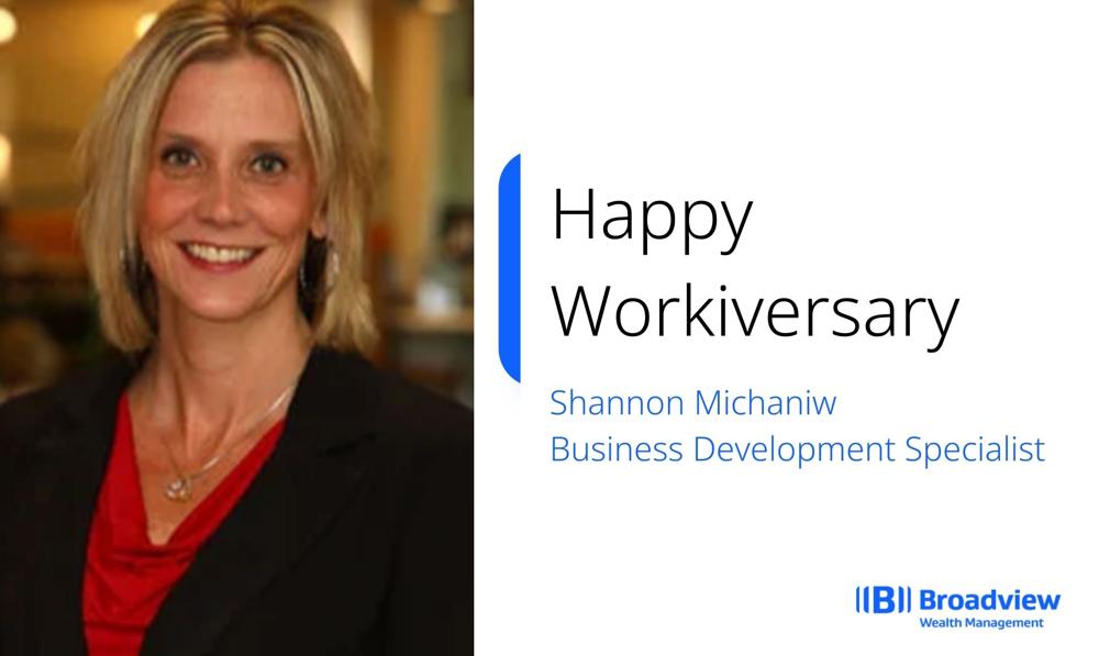 BroadviewWealth's tweet photo. Happy Workiversary to our Business Development Specialist, Shannon 🎉 Congratulations on 16 years! https://t.co/6YLoCwKtrq
