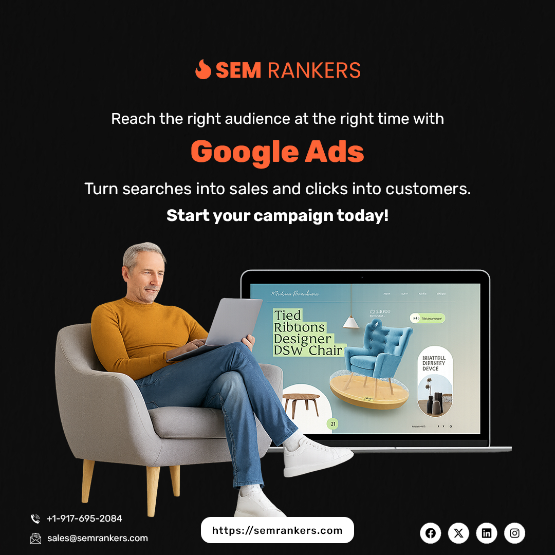 semrankersllc's tweet image. 🚀 Turn Clicks into Clients with Google Ads!

Struggling to get leads? Our expert PPC team at SEM Rankers LLC builds high-converting Google Ads campaigns that drive real results. 📈

📩 Email: sales@semrankers.com

📞 Call: +1-917-695-2084

#GoogleAds #PPCExperts