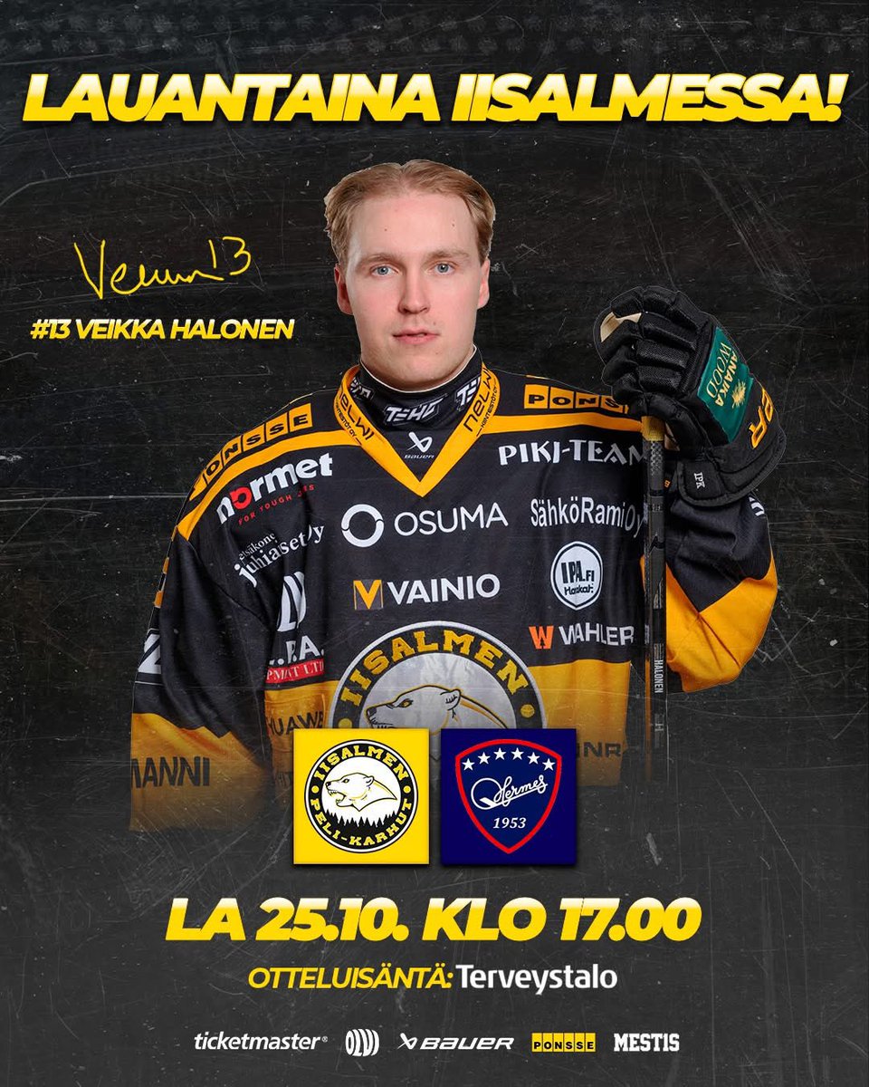 Lauantaina Kankaan Montussa! 🔥

Viikon ainoa ottelu väännetään lauantaina 25.10. klo 17.00 kotiyleisön edessä, kun Kankaan Monttuun vieraaksemme saapuu Kokkolan Hermes. 🙌🏻

Liput lauantaille 🎟️: ticketmaster.fi/ipk 

#MeOlemmeIPK #IPKedustus #Mestis