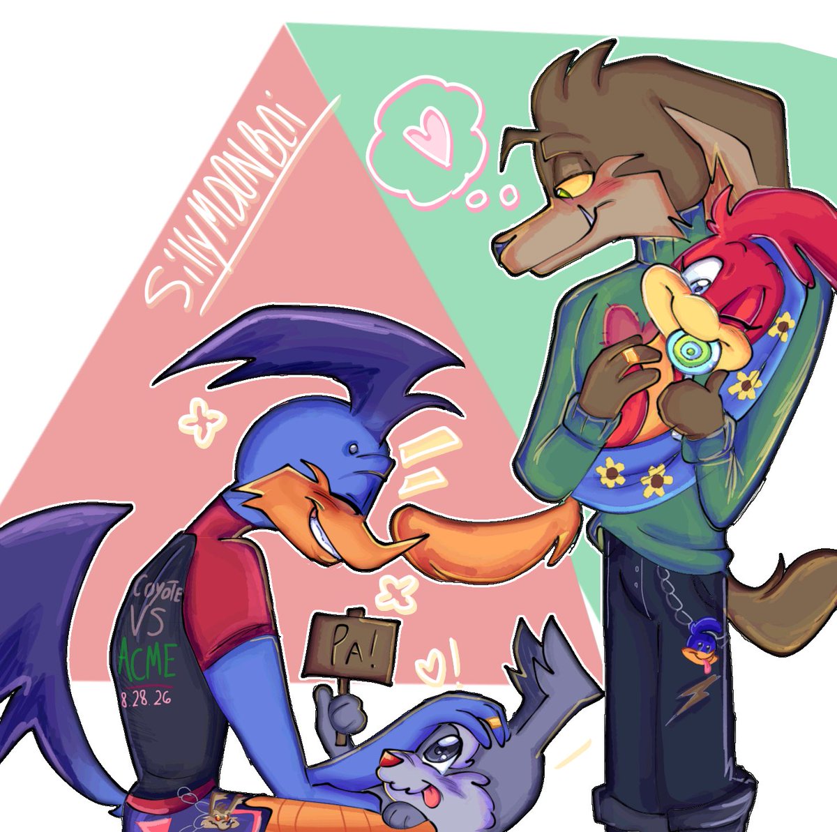 idkdrawz's tweet image. I love the idea so much i drew it again. Except this time little beeper is a girl here #loonaticsunleahed #tinytoons #tinytoonsadventures #techecoyote #revrunner #littlebeeper #calamityecoyote