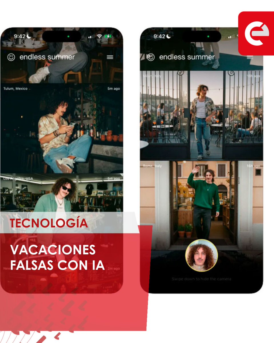 canal_e_py's tweet image. Para los fanáticos del postureo en las redes sociales, o quienes les gustaría saber cómo se verían en esas vacaciones a las que no fueron , ha llegado una app que te permite ver con IA como se vería.
Endless Summer es una nueva app creada por Laurent del Rey, miembro del equipo…