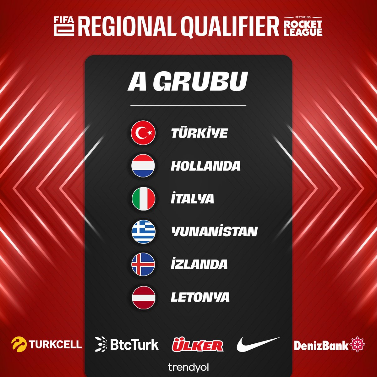 Rocket League eMillî Takımımızın, <a href="/FIFAe/">FIFAe</a> Dünya Kupası elemelerinde mücadele edeceği A grubundaki rakipleri belli oldu. #BizimÇocuklar 🇹🇷