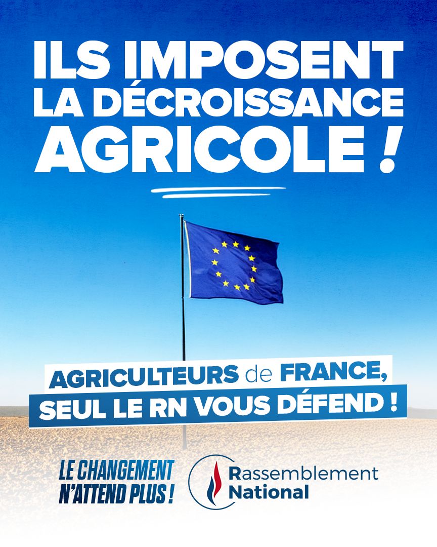 🔴 En abaissant les crédits de la PAC de 24 %, l’UE continue de sacrifier nos agriculteurs au nom de sa décroissance agricole !

Samedi, à la foire de Poussay, <a href="/MLP_officiel/">Marine Le Pen</a> et <a href="/J_Bardella/">Jordan Bardella</a> iront à nouveau à la rencontre du monde agricole pour les écouter, leur apporter notre