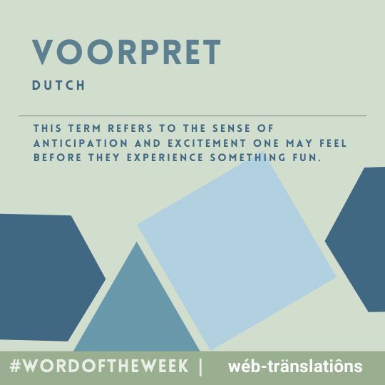 WebTranslations's tweet image. This week’s Word of the Week is voorpret 🇳🇱 ✨
A delightful Dutch word for the excitement and joy you feel in anticipation of a fun event - sometimes the waiting is the best part!

#WordOfTheWeek #Translation #LanguageFun #WebTranslations